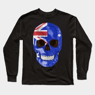 Australia Flag Skull - Gift for Australian With Roots From Australia Long Sleeve T-Shirt